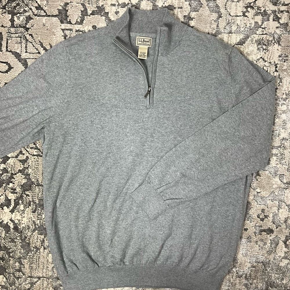L. L. BEAN 1/4 Zip Cotton Cashmere sweater